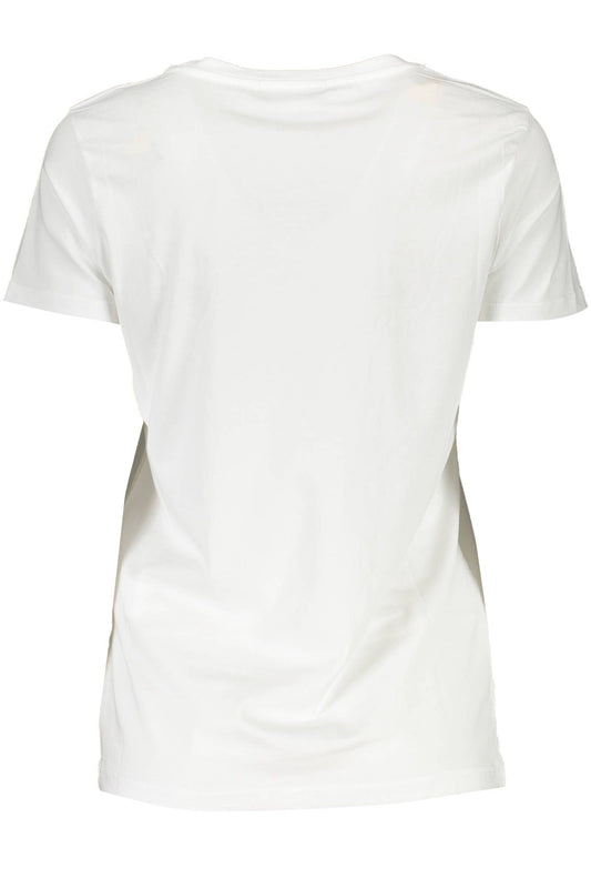 Chic Embroidered White Tee with Contrasting Details
