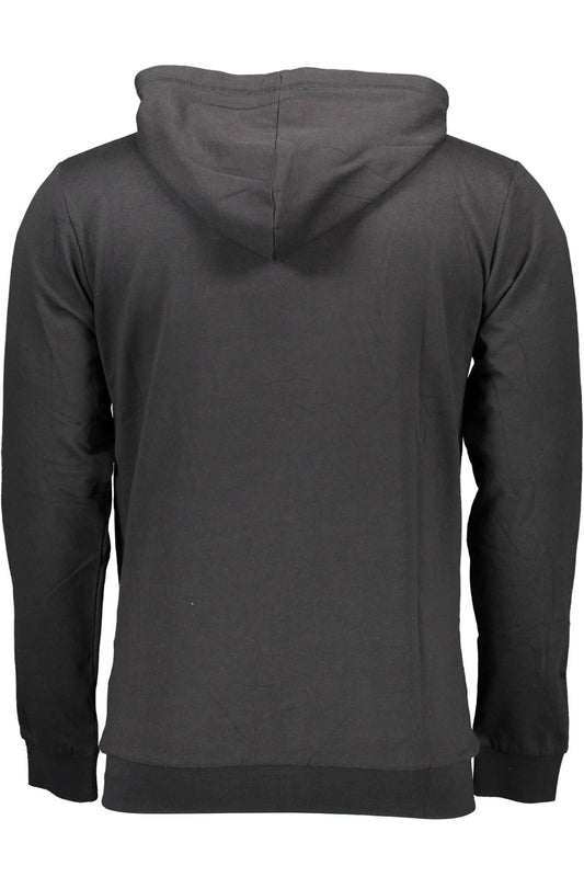 Elegant Black Hooded Zip Sweatshirt