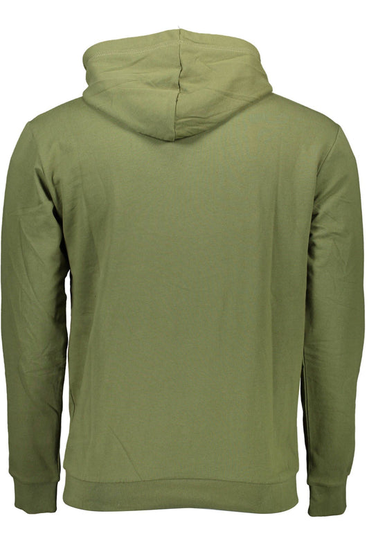 Green Cotton Zip Hoodie with Embroidery