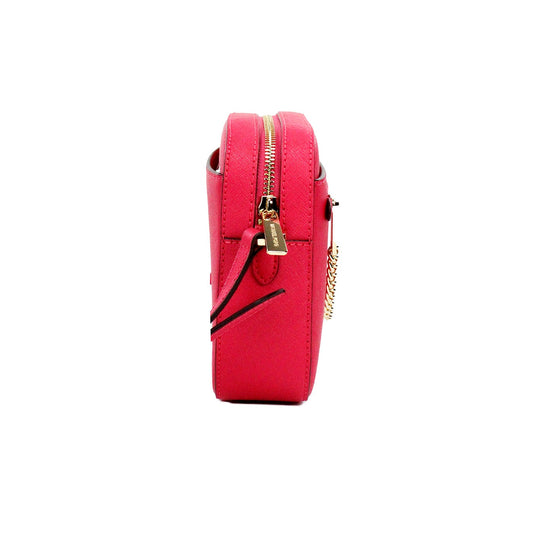 Jet Set East West Electric Pink Leather Zip Chain Crossbody Bag