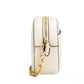 Jet Set Glam Light Cream Leather Oval Crossbody Bag Purse