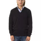Embroidered V-Neck Extrafine Wool Sweater