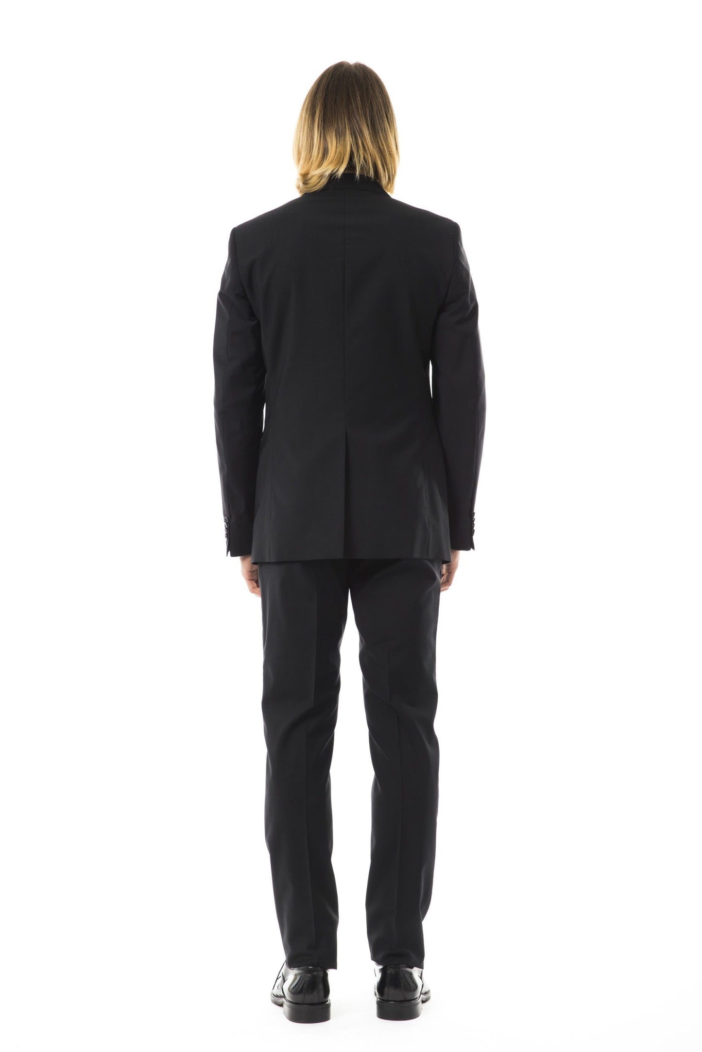 Elegant Slim Fit Wool Suit in Gray