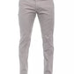 Beige Cotton Trousers with Chic Micro-Pattern