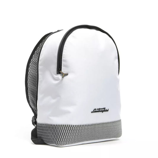 Exquisite White Backpack with Sleek Zip Closure