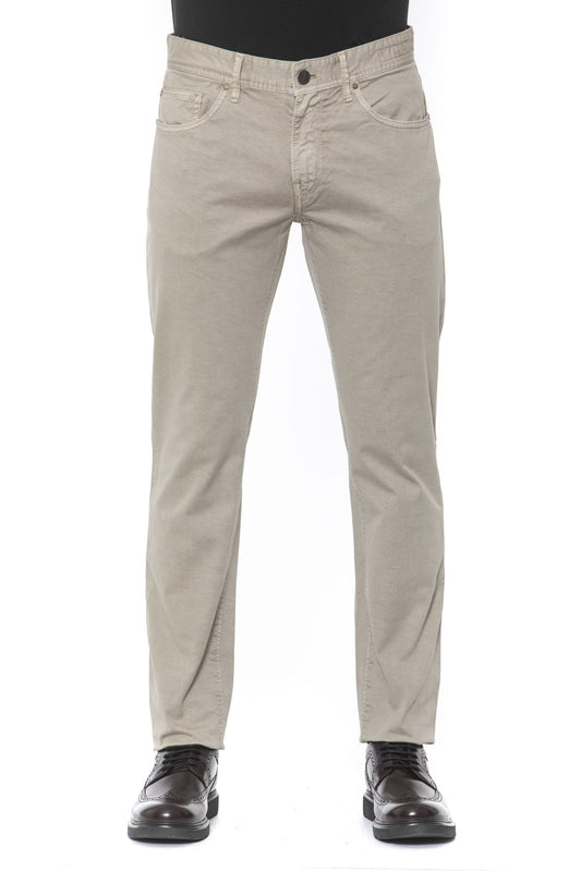 Beige Super Slim 5-Pocket Men's Trousers
