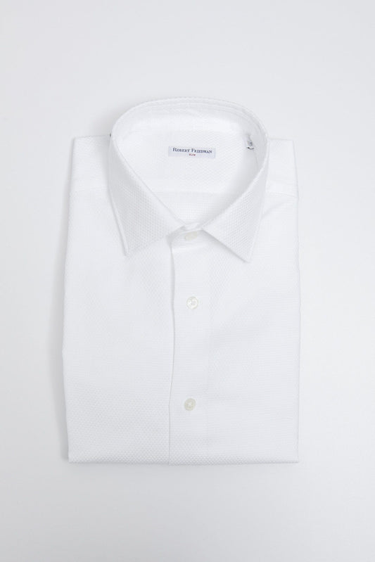 Elegant Medium Slim Collar White Shirt