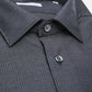 Sleek Black Cotton Blend Slim Collar Shirt