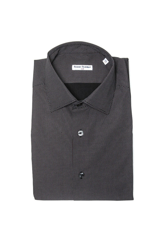 Sleek Black Slim Collar Shirt for the Modern Man