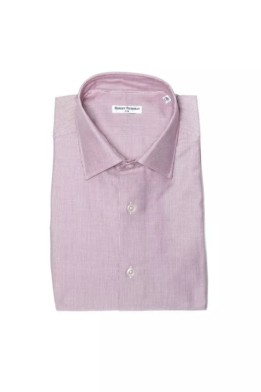 Chic Pink Cotton Slim Collar Shirt