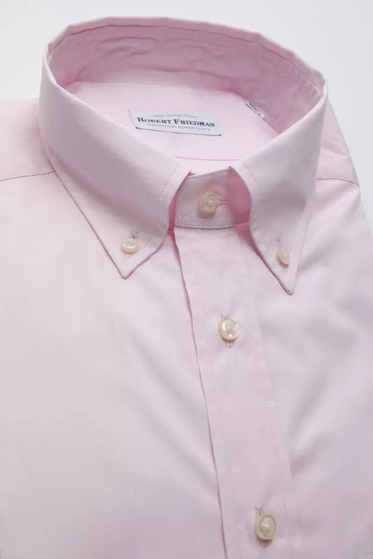 Elegant Pink Cotton Button-Down Shirt