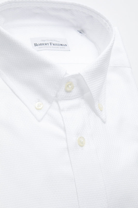 Elegant White Button-Down Regular Shirt
