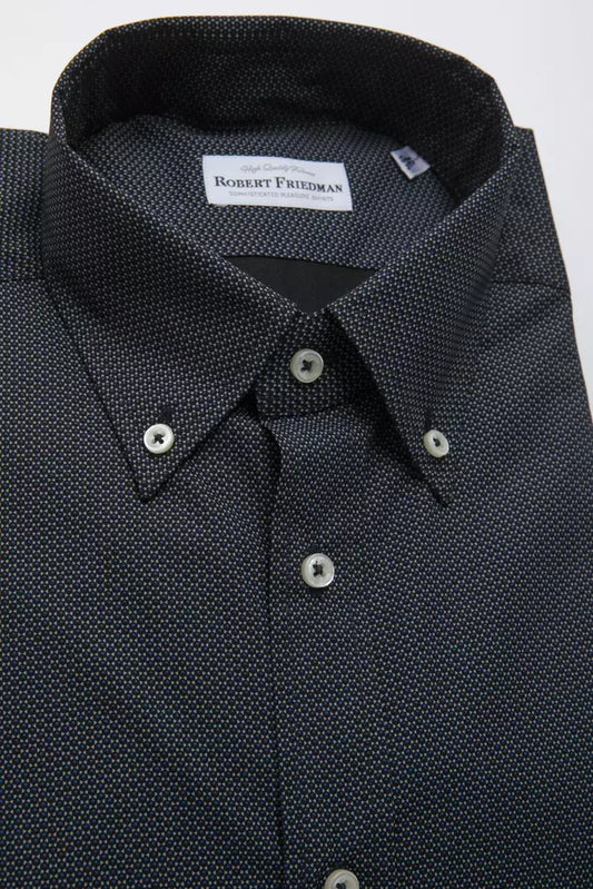 Elegant Black Cotton Button-Down Shirt