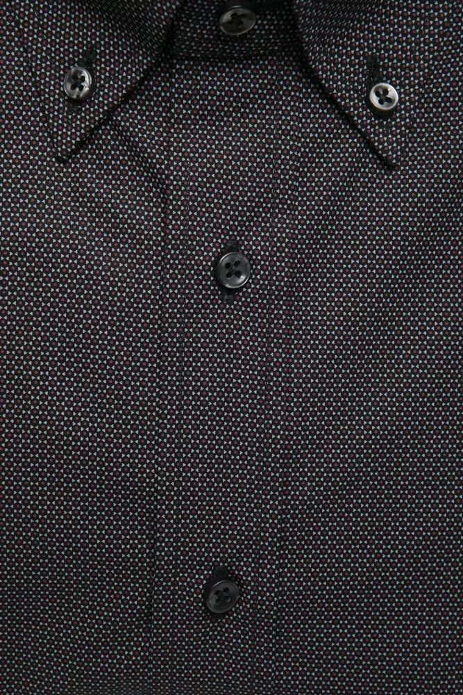 Elegant Cotton Button-Down Shirt in Black