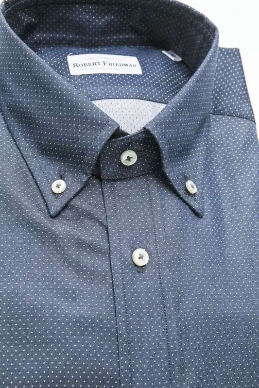 Elegant Blue Cotton Regular Fit Shirt