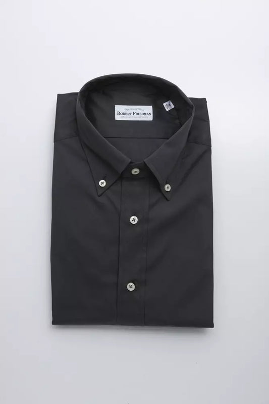 Elegant Gray Button-Down Shirt for Men