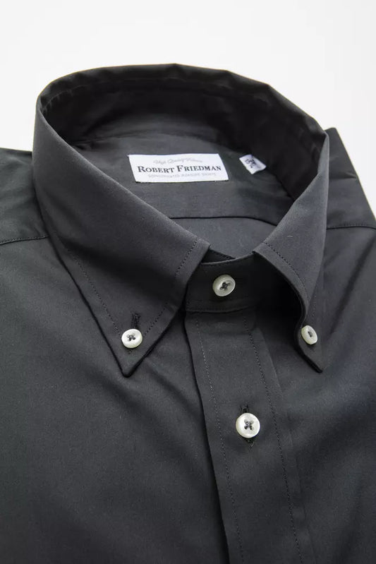 Elegant Gray Button-Down Shirt for Men