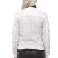 Chic Beige Perforated Faux Leather Jacket