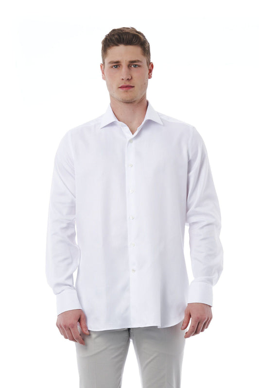 Elegant Slim Fit White French Collar Shirt