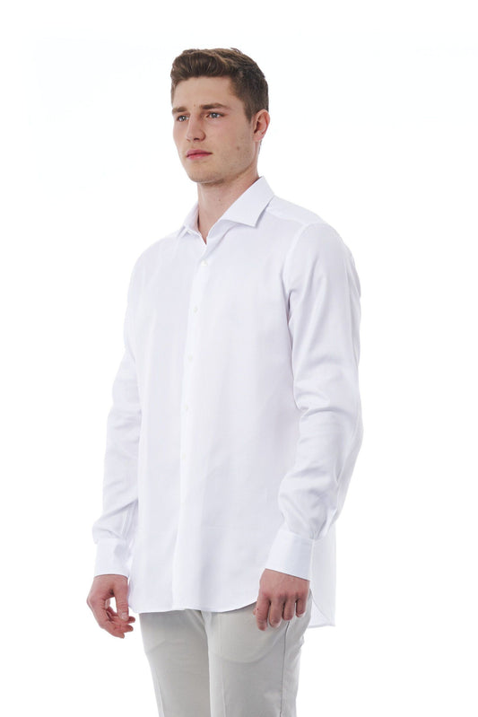 Elegant Slim Fit White French Collar Shirt