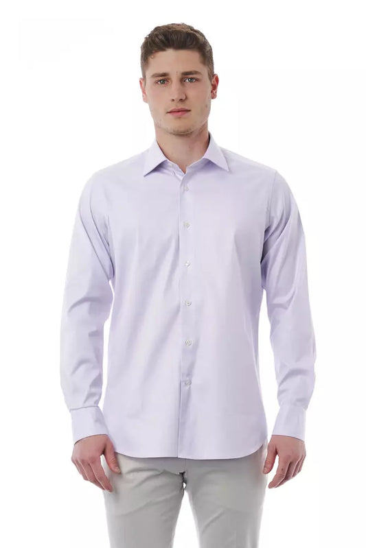 Elegant Pink Italian Collar Shirt - Regular Fit