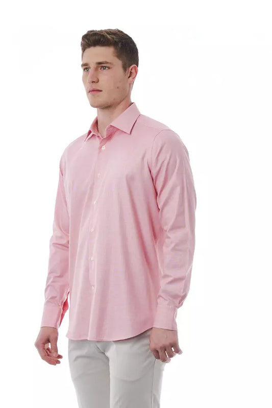 Elegant Pink Italian Collar Shirt