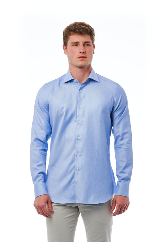 Elegant Slim Fit Light-Blue Shirt