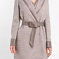 Chic Beige Cotton Kimono Coat with Contrasting Accents