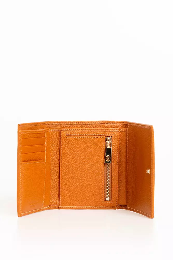Elegant Beige Leather Mini Wallet