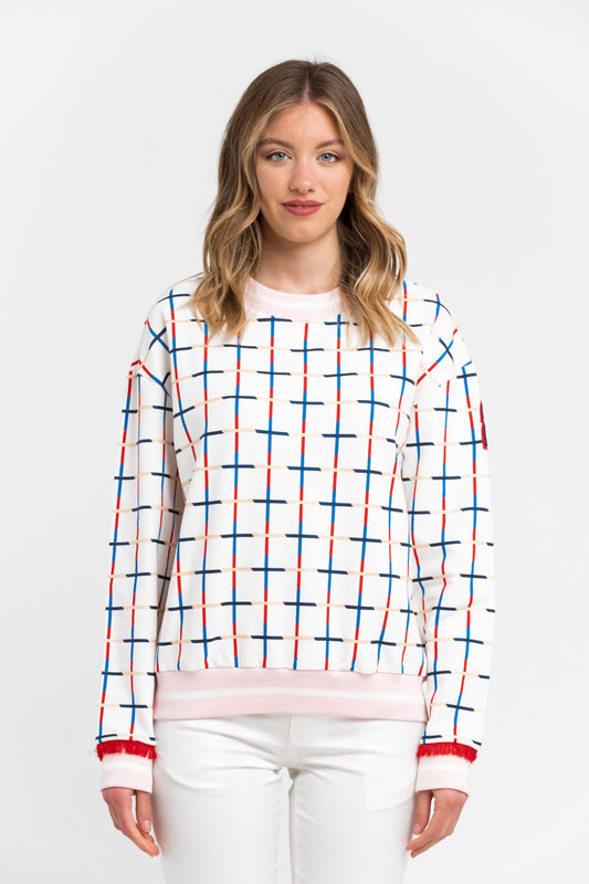 Elegant Oversized Striped Sweatshirt