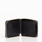 Chic Side-Zip Black Leather Wallet