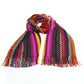 Geometric Pattern Fringed Scarf in Vibrant Hues