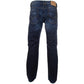 Elegant Straight Dark Blue Denim Jeans
