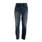Chic Blue Stretch Cotton Jeans with Destroyed Effect
