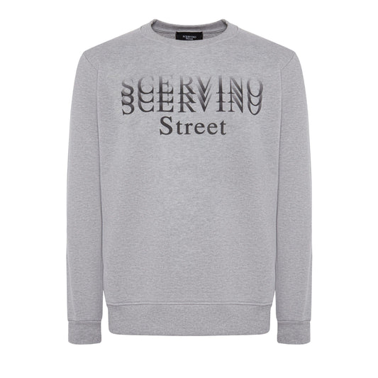 Elegant Grey Cotton Sweater - Made in Italy