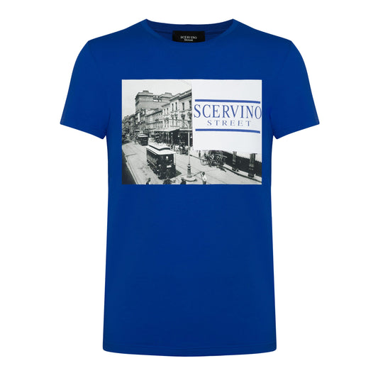 Elegant Blue Photographic Print T-Shirt