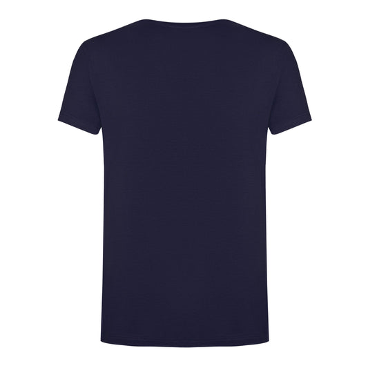 Elegant Blue Cotton Blend T-Shirt with Logo Print