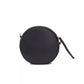 Elegant Gray Oval Leather Crossbody Bag