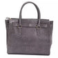 Gray Leather Handbag
