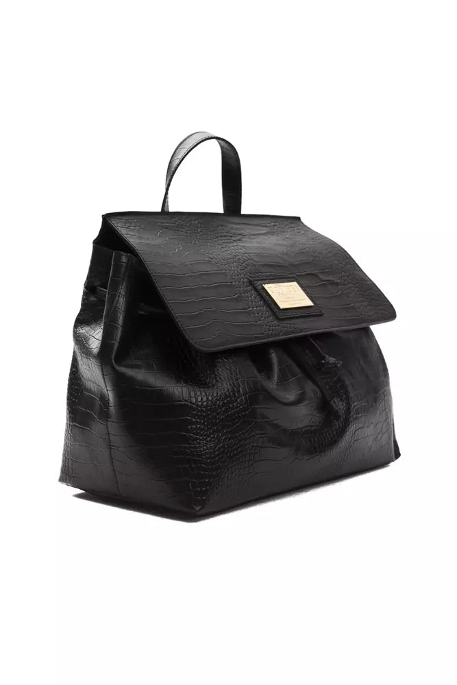 Versatile Crocodile-Print Leather Convertible Bag