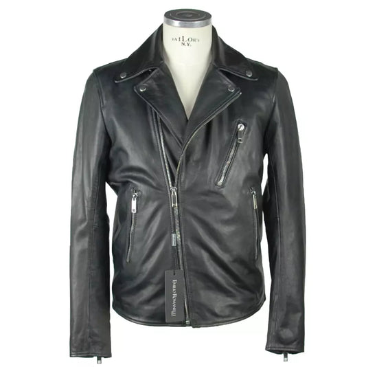 Sleek Black Leather Jacket