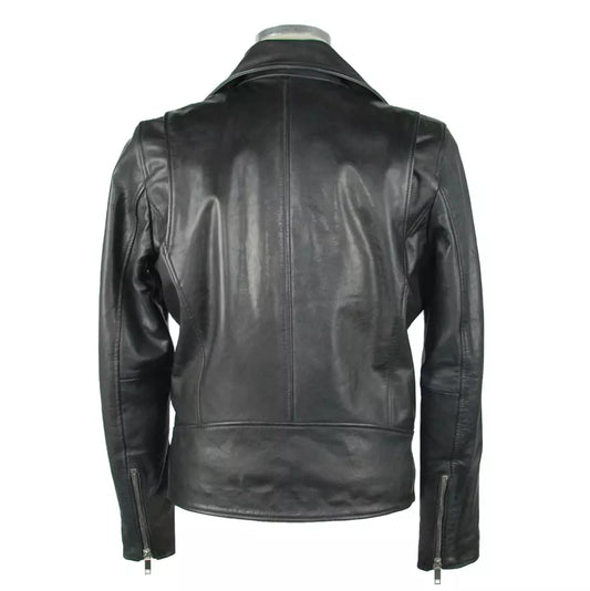 Sleek Black Leather Jacket