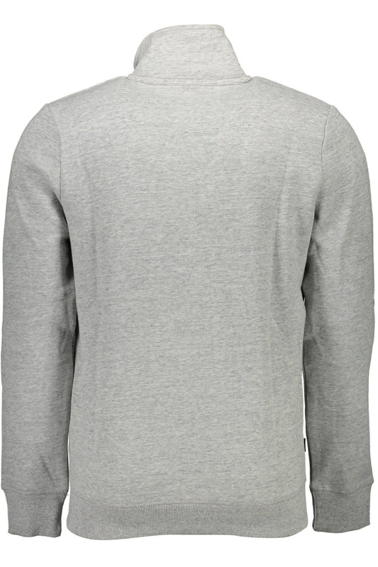 Chic Gray Long-Sleeved Zip Sweatshirt