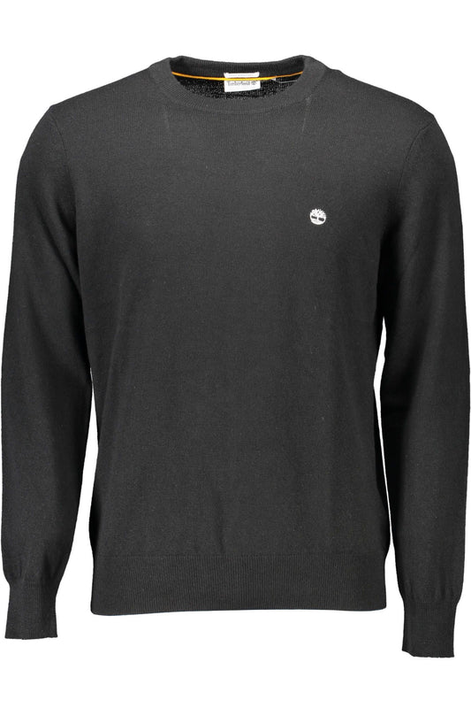 Sleek Black Wool Sweater with Classic Logo