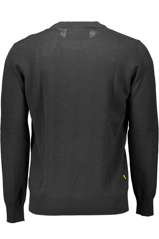 Sleek Black Wool Sweater with Classic Logo