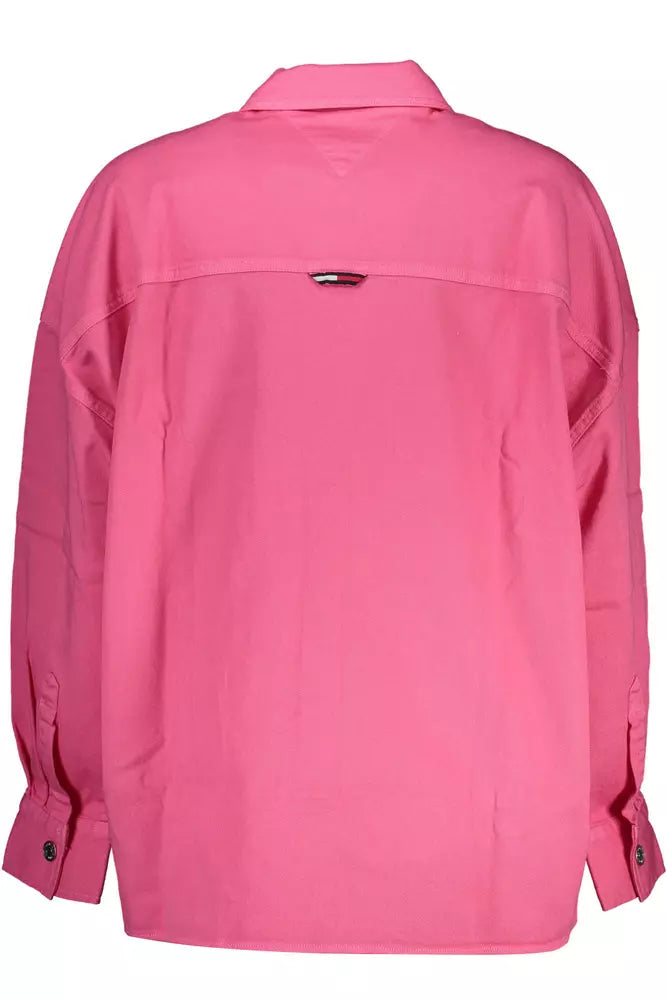 Chic Pink Long-Sleeved Organic Cotton Shirt
