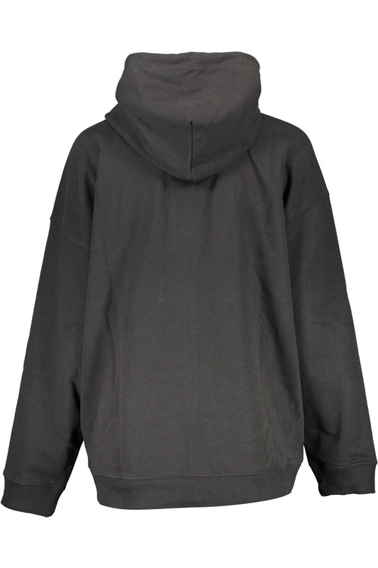 Elegant Hooded Zip Sweatshirt in Black