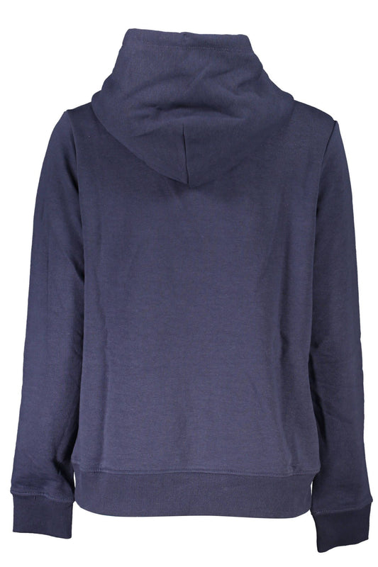 Chic Blue Hooded Sweatshirt with Signature Print