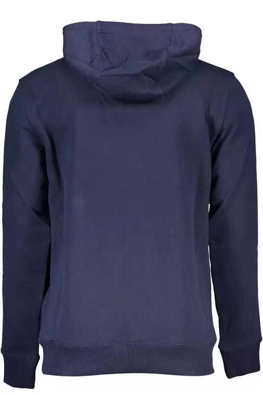 Classic Blue Hooded Cotton Sweatshirt
