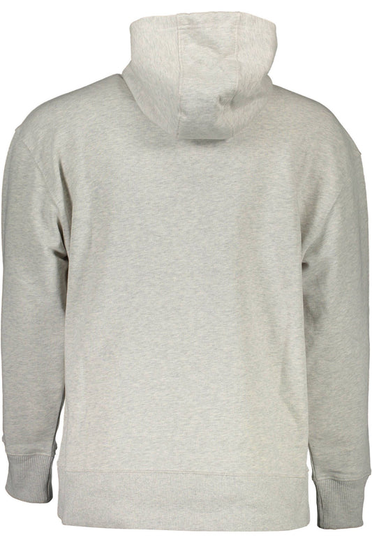 Chic Gray Hooded Sweatshirt with Contrasting Details